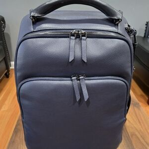 Tumi Navy Gemma Leather Backpack